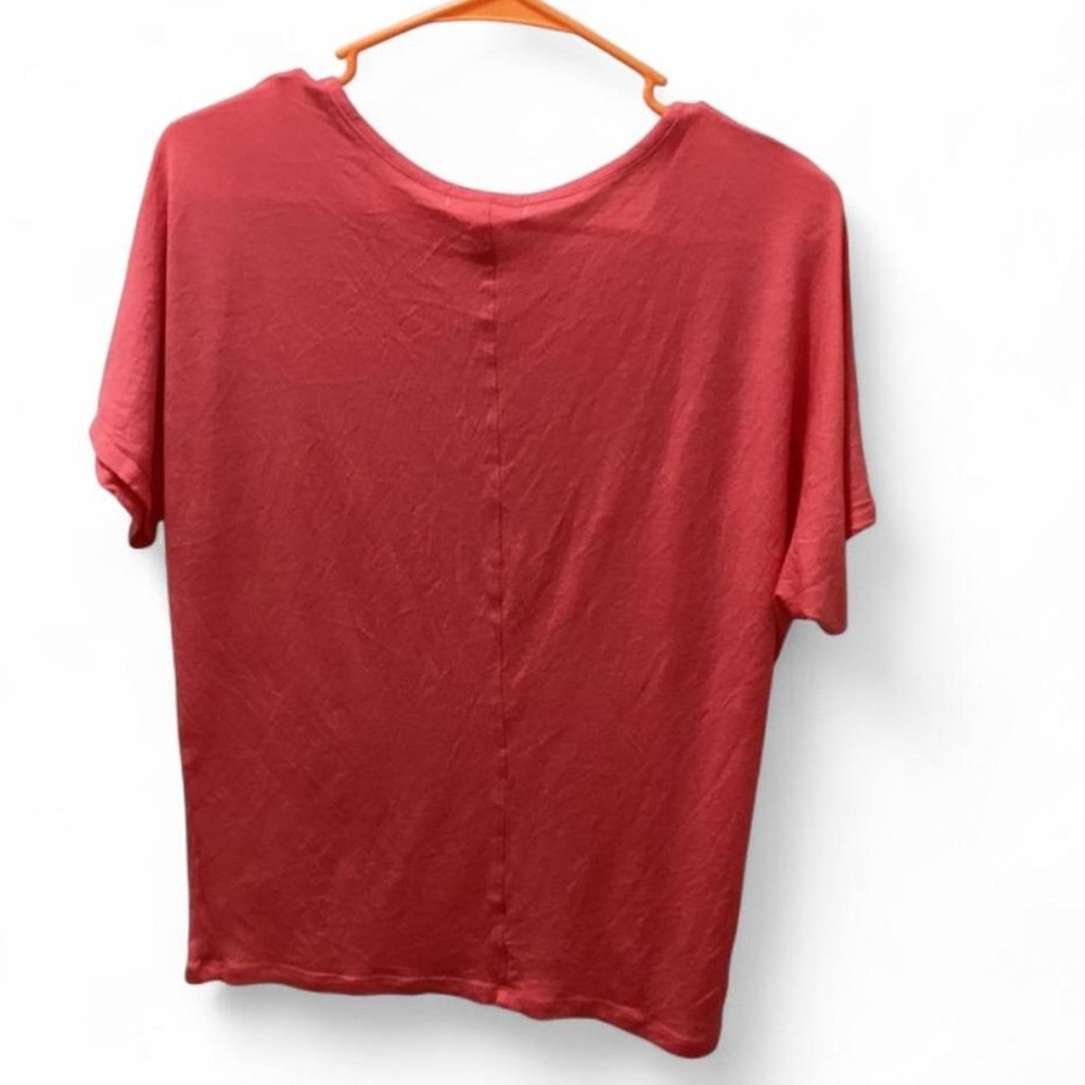 Women's V-Neck Coral Top - Picture 4 of 7